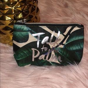 Talk to the Palm Tropical palm print makeup pouch